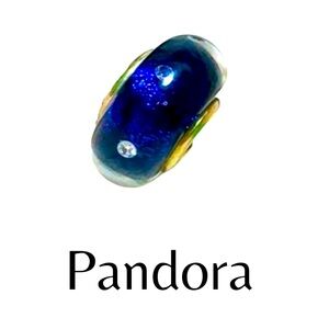 Pandora bracelet charm purple sparkle glitter 925 Murano